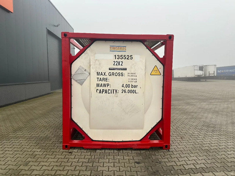 SINGAMAS 20FT ISO, 26.000L/1-COMP/3 BAFFELS/3 manholes, 5Y inspection: 06/2027 - Conteneur citerne: photos 5 SINGAMAS 20FT ISO, 26.000L/1-COMP/3 BAFFELS/3 manholes, 5Y inspection: 06/2027 - Conteneur citerne: photos 5