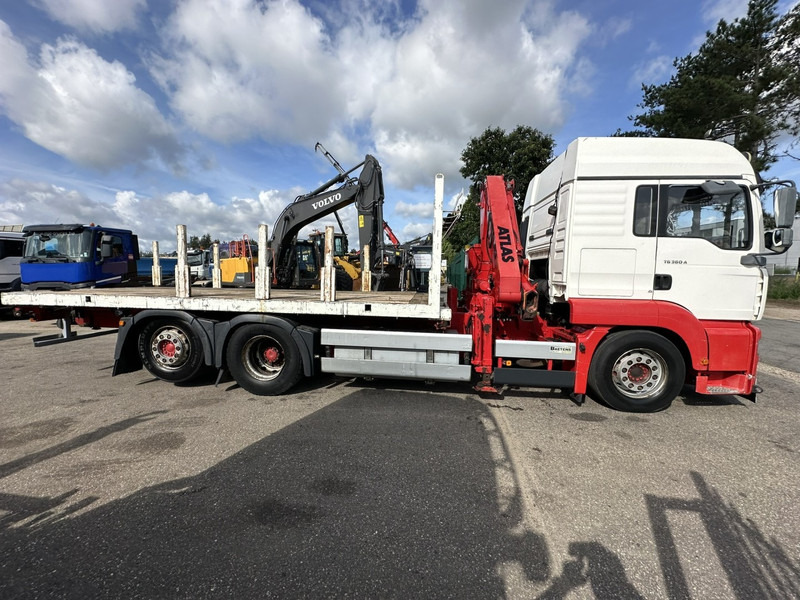 MAN TG 360 A 6x2 + KRAN ATLAS 100.1 A3 - PLATFORM 5m80 - E3 - LIFT-AXLE - FULL AIR SUSPENSION - ZF AS TRONIC - BE TRUCK - Camion plateau, Camion grue: photos 4 MAN TG 360 A 6x2 + KRAN ATLAS 100.1 A3 - PLATFORM 5m80 - E3 - LIFT-AXLE - FULL AIR SUSPENSION - ZF AS TRONIC - BE TRUCK - Camion plateau, Camion grue: photos 4