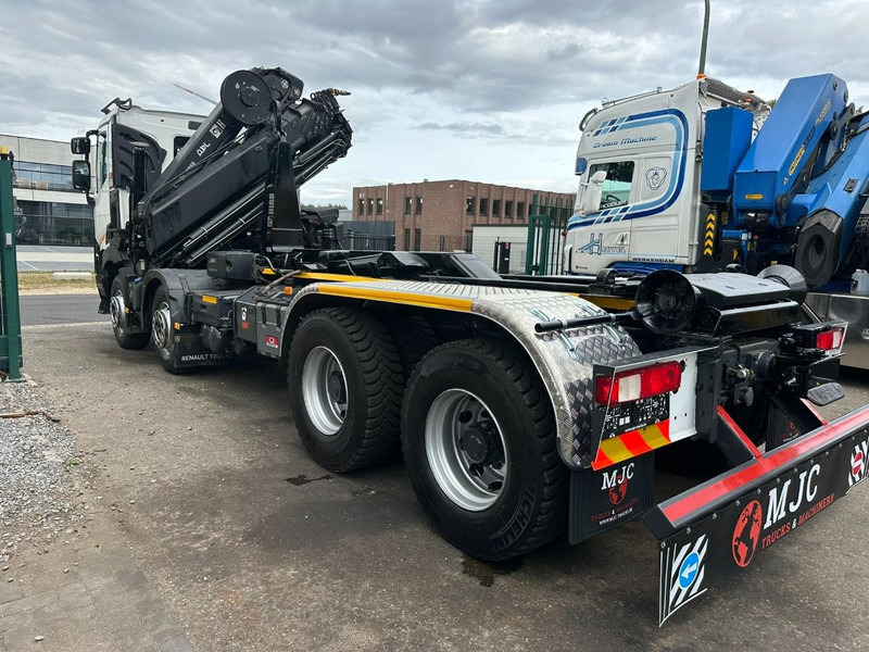 Camion ampliroll, Camion grue Renault C460 8x4 HOOKLIFT + (19m!) CRANE HIAB 288 E-6 HIDUO - RADIO - 5/6 F - STEEL SPRING / HUB REDUCTION - BE TRUCK: photos 6