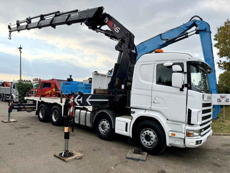 Scania 114C-380 8x4 + CRANE HIAB 700 E-5 - PLATFORM 6m80 + TWISTLOCKS - MANUAL - RETARDER - STEEL SPRING / BIG AXLE HUB REDUCTION  - AP ACHSEN - Camion grue: photos 1 Scania 114C-380 8x4 + CRANE HIAB 700 E-5 - PLATFORM 6m80 + TWISTLOCKS - MANUAL - RETARDER - STEEL SPRING / BIG AXLE HUB REDUCTION  - AP ACHSEN - Camion grue: photos 1