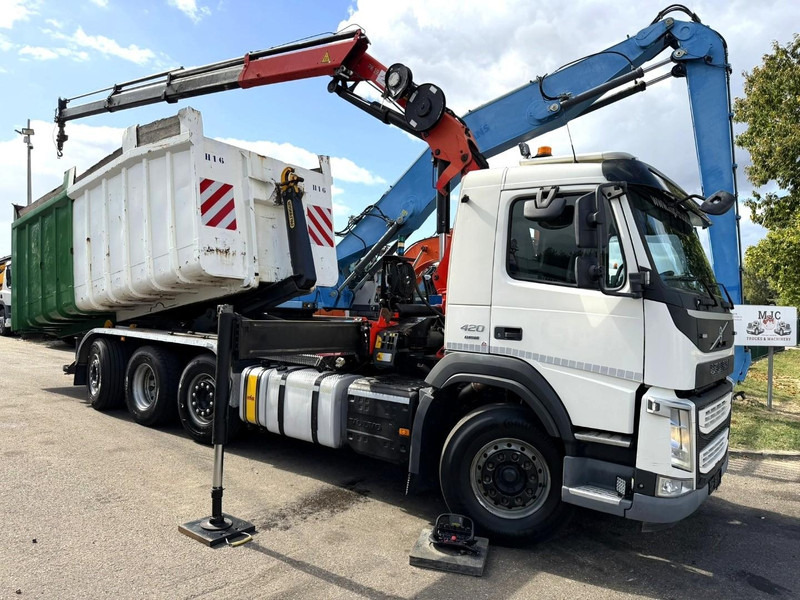 Volvo FM 420 8x2 HOOKLIFT + CRANE PALFINGER PK19.001 SLD B - *294.000km* - EURO 6 - LIFT + STEERING AXLE - I SHIFT - BE TRUCK - Camion ampliroll, Camion grue: photos 1 Volvo FM 420 8x2 HOOKLIFT + CRANE PALFINGER PK19.001 SLD B - *294.000km* - EURO 6 - LIFT + STEERING AXLE - I SHIFT - BE TRUCK - Camion ampliroll, Camion grue: photos 1
