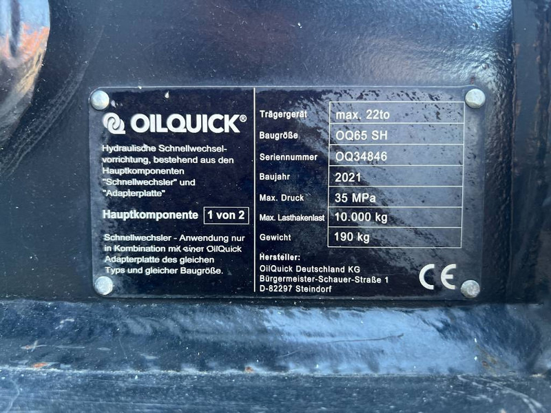 Attache rapide pour Engins de chantier OilQuick OQ65 - 311F / 313F / 315F: photos 14