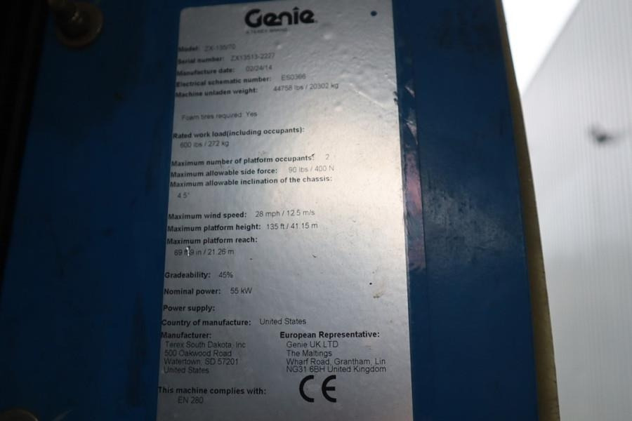 Crédit-bail de Genie ZX135/70 Diesel, 4x4x4 Drive, 43m Lifting Height,  Genie ZX135/70 Diesel, 4x4x4 Drive, 43m Lifting Height,: photos 6 Crédit-bail de Genie ZX135/70 Diesel, 4x4x4 Drive, 43m Lifting Height,  Genie ZX135/70 Diesel, 4x4x4 Drive, 43m Lifting Height,: photos 6