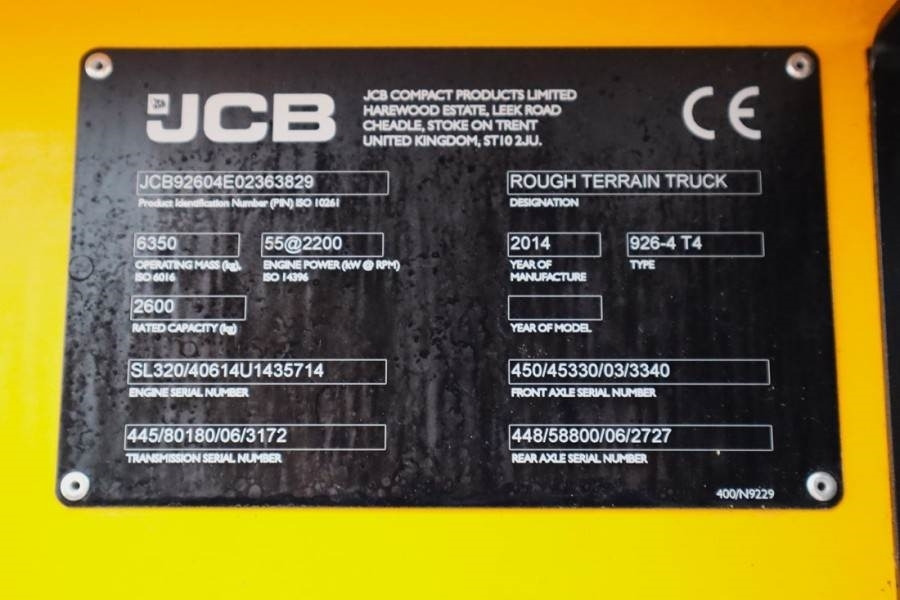 Chariot tout terrain JCB 926 Valid inspection, *Guarantee! Diesel, 4x4 Driv: photos 5
