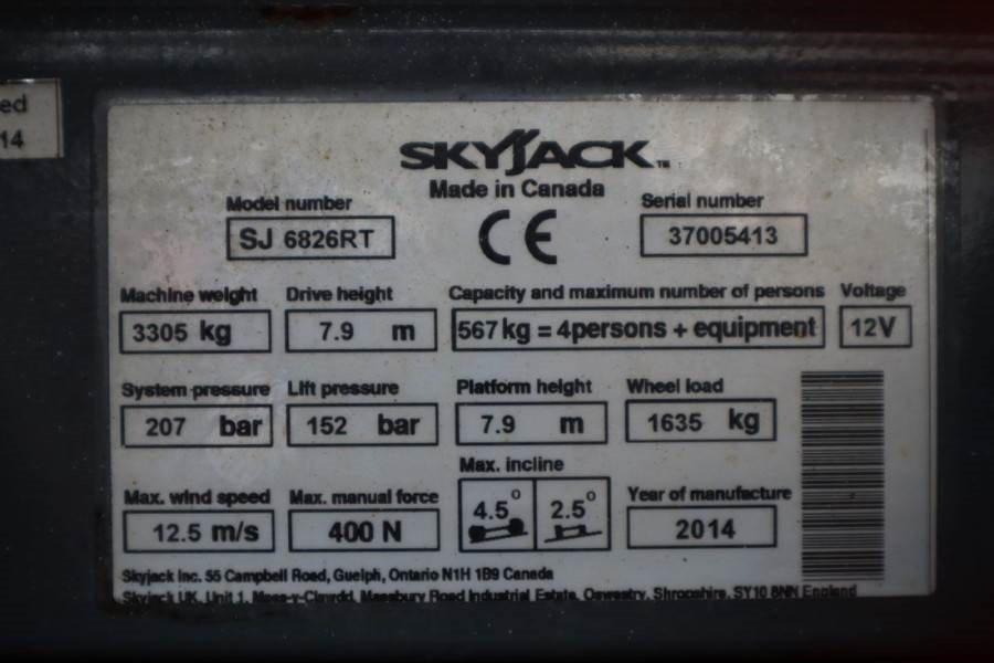 Crédit-bail de SkyJack SJ6826 Diesel, 4x4 Drive, 10m Working Height, 567k  SkyJack SJ6826 Diesel, 4x4 Drive, 10m Working Height, 567k: photos 6