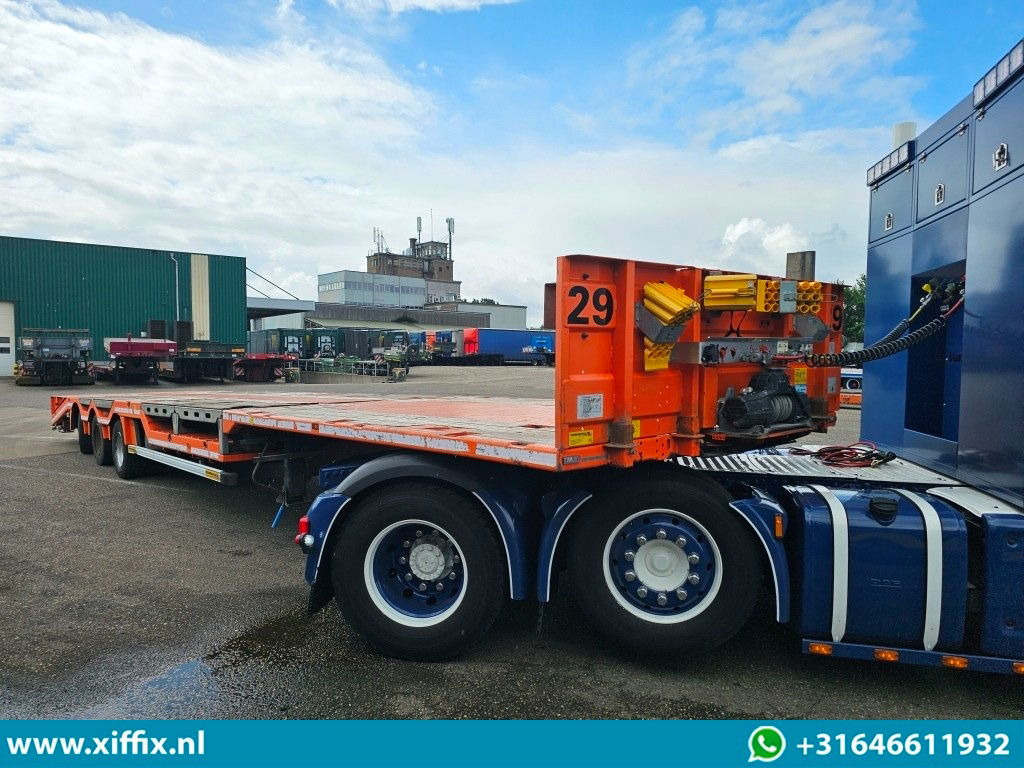 Faymonville 3-ass. Vlakke uitschuifbare Mega oplegger / Uitklapbare laadvloer klep / Naloop gestuurd - Semi-remorque plateau: photos 4 Faymonville 3-ass. Vlakke uitschuifbare Mega oplegger / Uitklapbare laadvloer klep / Naloop gestuurd - Semi-remorque plateau: photos 4