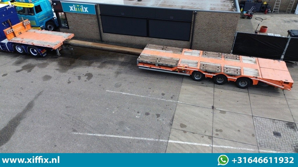 Faymonville 3-ass. Vlakke uitschuifbare Mega oplegger / Uitklapbare laadvloer klep / Naloop gestuurd - Semi-remorque plateau: photos 2 Faymonville 3-ass. Vlakke uitschuifbare Mega oplegger / Uitklapbare laadvloer klep / Naloop gestuurd - Semi-remorque plateau: photos 2