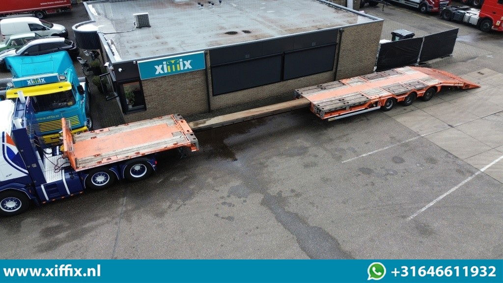 Faymonville 3-ass. Vlakke uitschuifbare Mega oplegger / Uitklapbare laadvloer klep / Naloop gestuurd - Semi-remorque plateau: photos 1 Faymonville 3-ass. Vlakke uitschuifbare Mega oplegger / Uitklapbare laadvloer klep / Naloop gestuurd - Semi-remorque plateau: photos 1