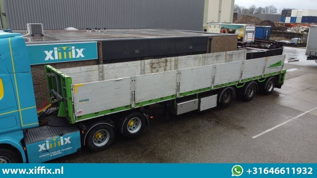 Semi-remorque plateau Kennis 3-ass. Oplegger met borden en kraanspoor // 2x gestuurd // 13720: photos 1