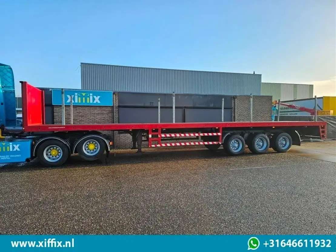 Lintrailers 3-ass. Vlakke uitschuifbare oplegger / Naloop gestuurd - Semi-remorque plateau: photos 4 Lintrailers 3-ass. Vlakke uitschuifbare oplegger / Naloop gestuurd - Semi-remorque plateau: photos 4