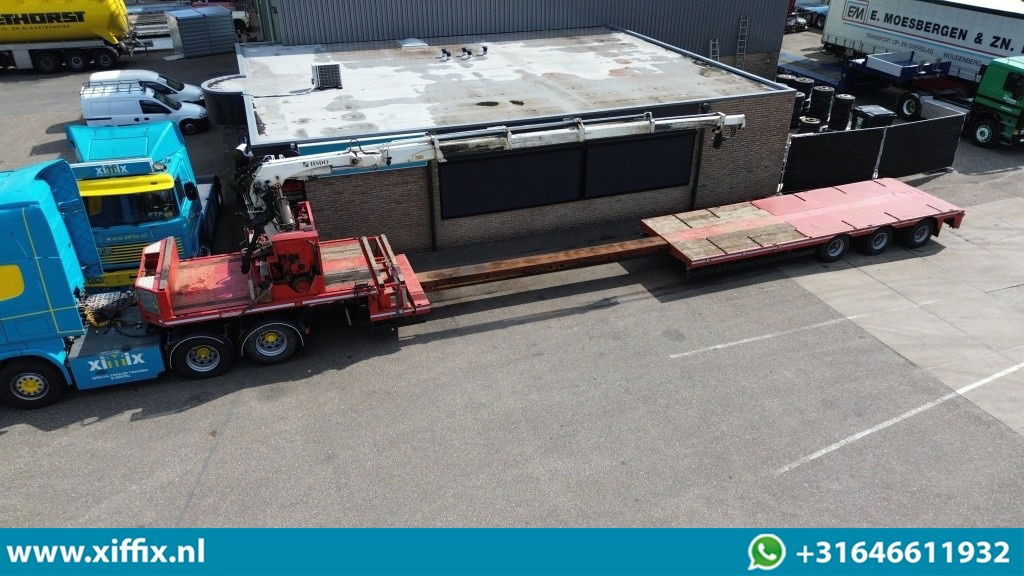 Nooteboom 3-ass. Uitschuifbare semi dieplader met Hiab 22 ton/mtr. Kraan / 3x gestuurd - Semi-remorque surbaissé: photos 1 Nooteboom 3-ass. Uitschuifbare semi dieplader met Hiab 22 ton/mtr. Kraan / 3x gestuurd - Semi-remorque surbaissé: photos 1