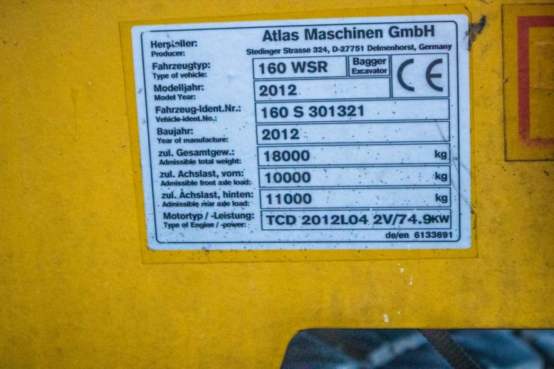Pelle sur pneus Atlas 160 WSR - 8 000 H: photos 9