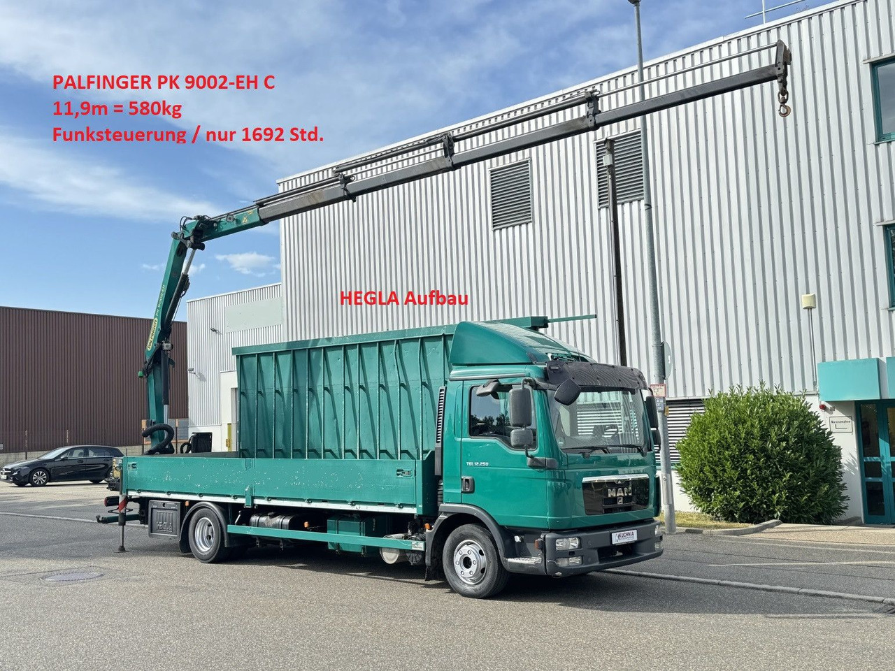 MAN TGL 12.250 Glastransport Kran PK9002 Funk Klima - Camion grue: photos 1 MAN TGL 12.250 Glastransport Kran PK9002 Funk Klima - Camion grue: photos 1