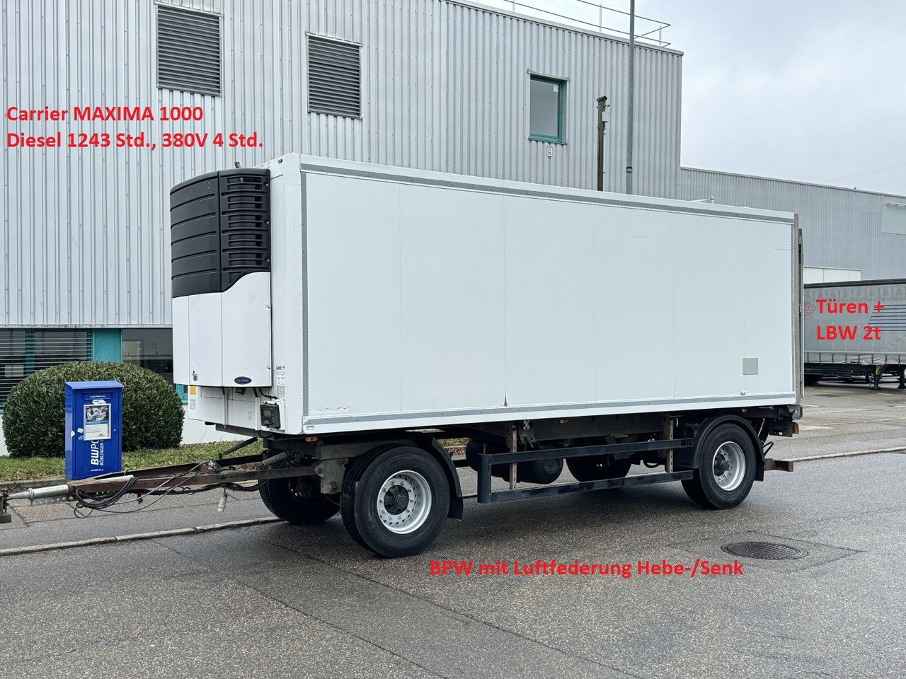 ROHR RAK/18 TK Tiefkühl MAXIMA 1000 Türen LBW 2t BPW - Remorque frigorifique: photos 1 ROHR RAK/18 TK Tiefkühl MAXIMA 1000 Türen LBW 2t BPW - Remorque frigorifique: photos 1