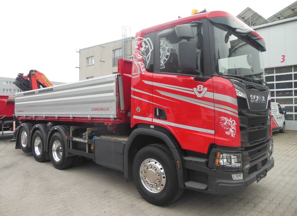 Scania R 580,8X4,KIPPER,BORDMATIC,PALFINGER PK 19.001 - Camion benne, Camion grue: photos 2 Scania R 580,8X4,KIPPER,BORDMATIC,PALFINGER PK 19.001 - Camion benne, Camion grue: photos 2