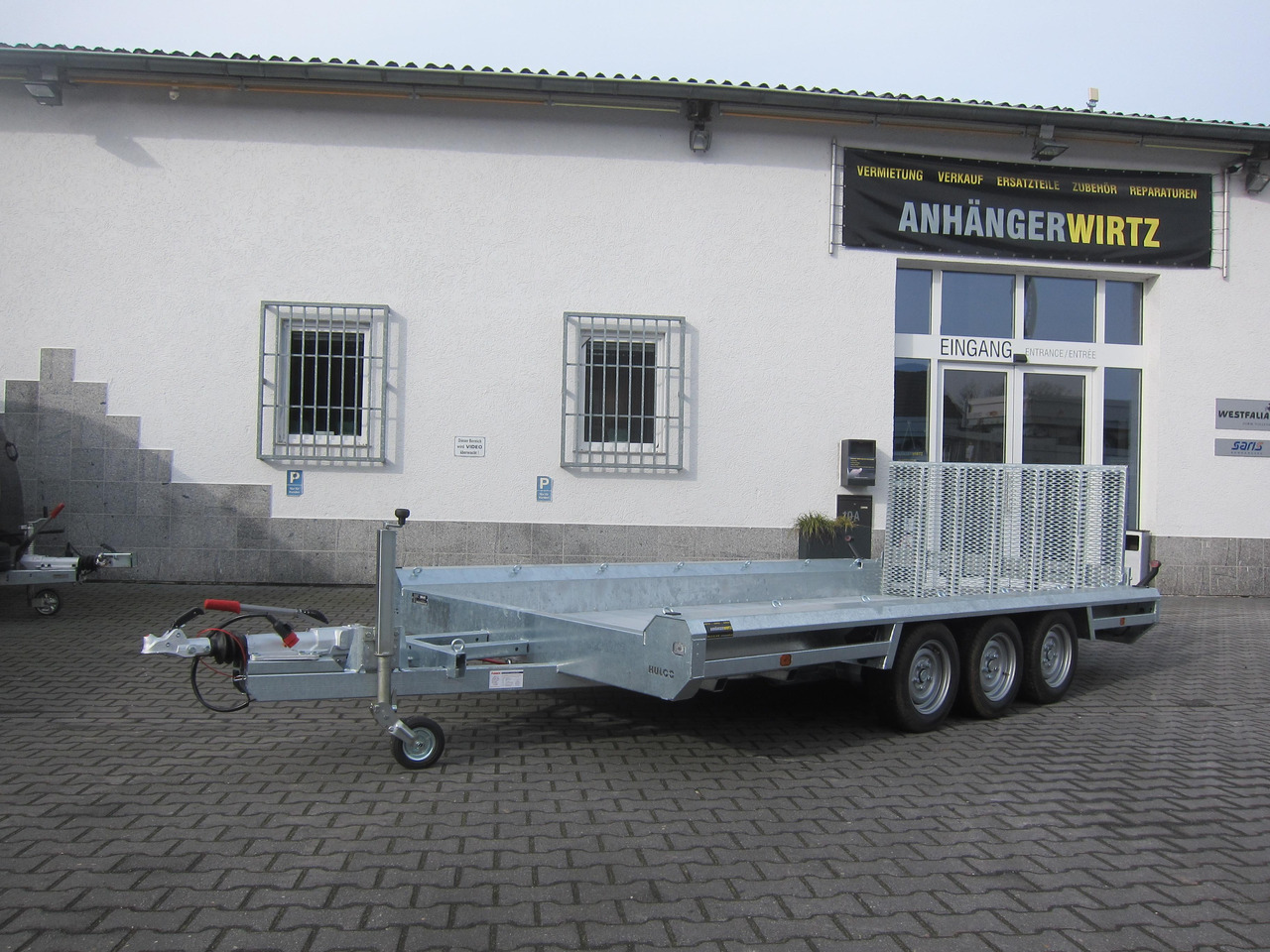 HULCO TERRAX Aluboden 394x188x27cm Heckrampe 100cm Tridem (XL) 3500kg - Remorque porte engin: photos 2 HULCO TERRAX Aluboden 394x188x27cm Heckrampe 100cm Tridem (XL) 3500kg - Remorque porte engin: photos 2