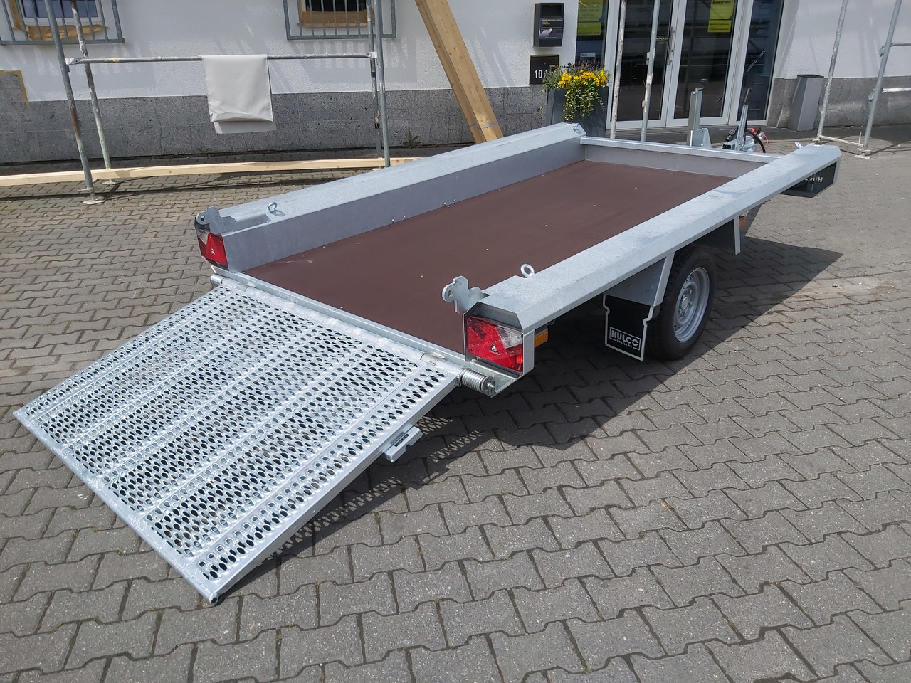 HULCO TERRAX Basic 294x150x27cm Heckrampe 100cm (M) 12" 1500kg - Remorque porte engin: photos 1 HULCO TERRAX Basic 294x150x27cm Heckrampe 100cm (M) 12" 1500kg - Remorque porte engin: photos 1