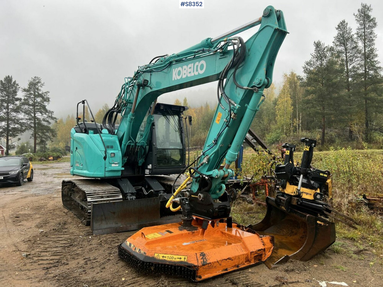 KOBELCO SK140 SRLC-7 with Trejon Cutting unit and Engcon tiltrotator (SEE VIDEO) - Pelle sur chenille: photos 2 KOBELCO SK140 SRLC-7 with Trejon Cutting unit and Engcon tiltrotator (SEE VIDEO) - Pelle sur chenille: photos 2