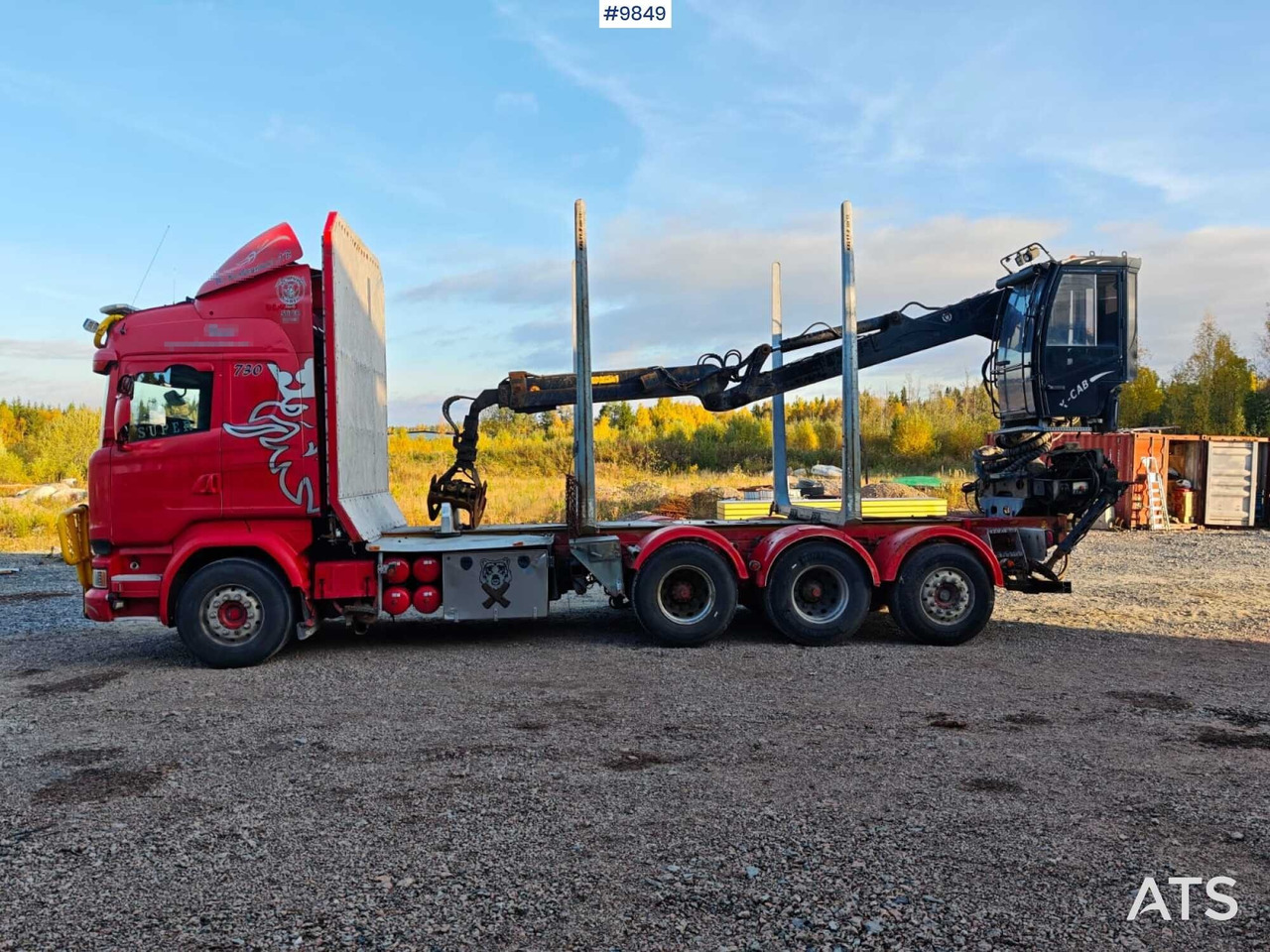 Camion grumier, Camion grue Scania R730 Tridem Timber Truck with Loglift F125S Crane (VIDEO): photos 8