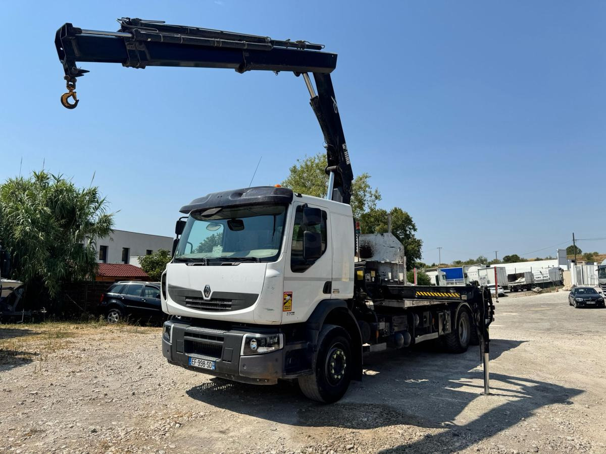 Renault PREMIUM 370 DXI PLATEAU RIDELLES GRUE - Camion plateau, Camion grue: photos 1 Renault PREMIUM 370 DXI PLATEAU RIDELLES GRUE - Camion plateau, Camion grue: photos 1