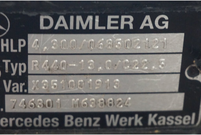 Mercedes-Benz R440-13A/C22.5 43/10 I=4.300 - Essieu arrière pour Camion: photos 4 Mercedes-Benz R440-13A/C22.5 43/10 I=4.300 - Essieu arrière pour Camion: photos 4