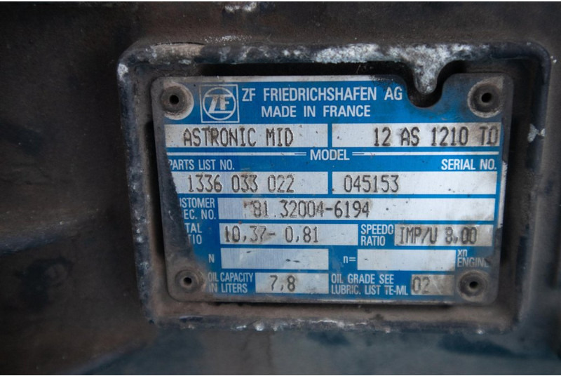 ZF 12AS1210OD TGM 81.32004-6194 - Boîte de vitesse pour Camion: photos 5 ZF 12AS1210OD TGM 81.32004-6194 - Boîte de vitesse pour Camion: photos 5