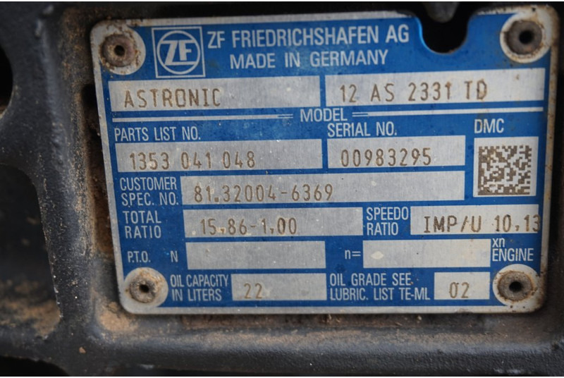 ZF 12AS2131DD+INT3 81.32004-6369 - Boîte de vitesse pour Camion: photos 5 ZF 12AS2131DD+INT3 81.32004-6369 - Boîte de vitesse pour Camion: photos 5