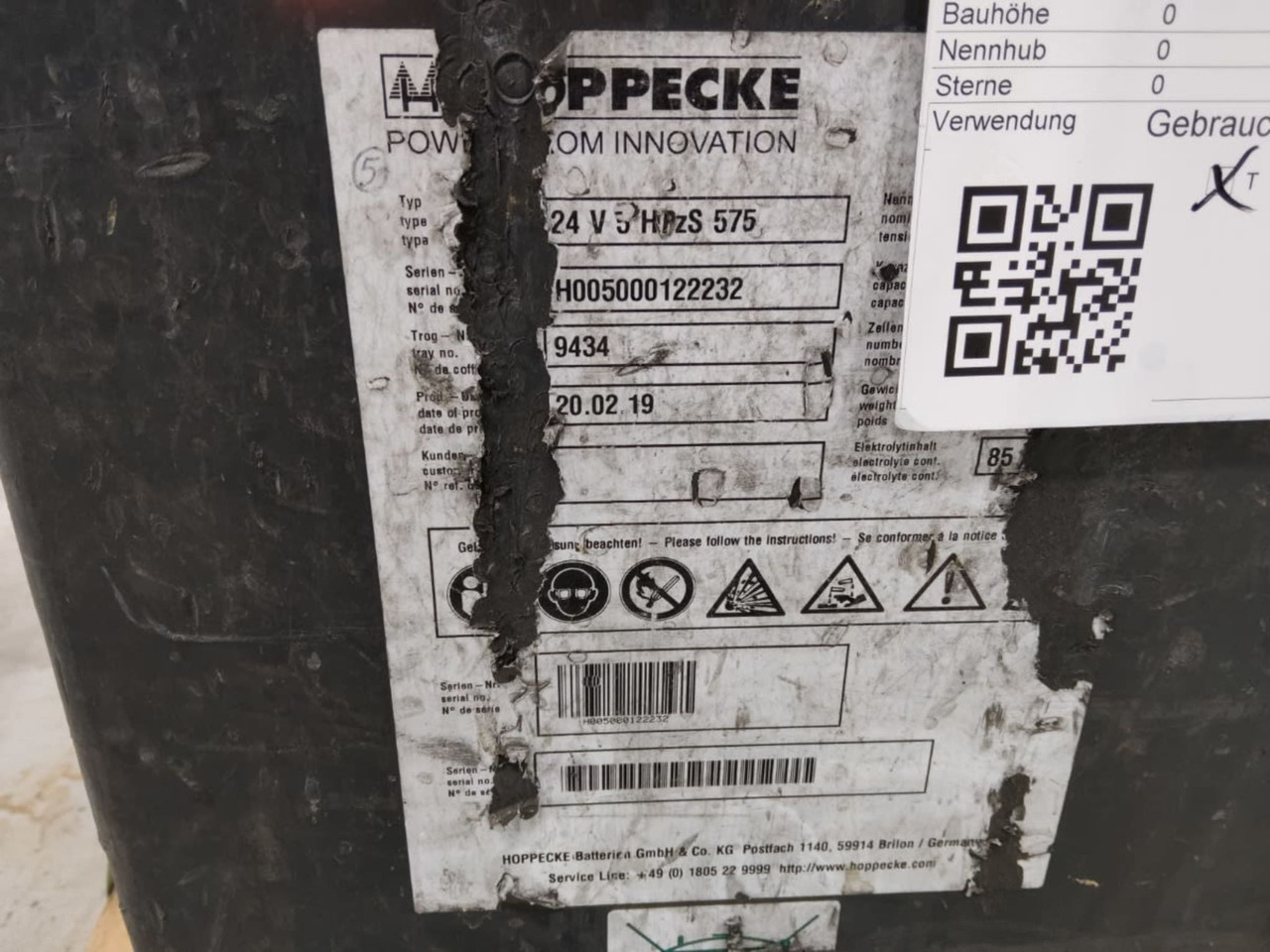HOPPECKE Battery 24V 575Ah - Accumulateur pour Matériel de manutention: photos 2 HOPPECKE Battery 24V 575Ah - Accumulateur pour Matériel de manutention: photos 2