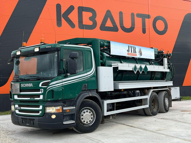 Scania P 360 6x2*4 Larsen A/S TANK 10000 l / VACUUM Vacustar W1300R / PRESSURE Uraca F716 - Camion hydrocureur: photos 1 Scania P 360 6x2*4 Larsen A/S TANK 10000 l / VACUUM Vacustar W1300R / PRESSURE Uraca F716 - Camion hydrocureur: photos 1