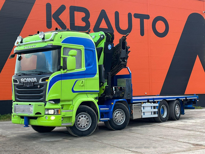 Scania R 520 8x2*6 EFFER 685/6S / WINCH / JIB CONNECTION / PLATFORM L=6423 mm - Camion plateau, Camion grue: photos 2 Scania R 520 8x2*6 EFFER 685/6S / WINCH / JIB CONNECTION / PLATFORM L=6423 mm - Camion plateau, Camion grue: photos 2