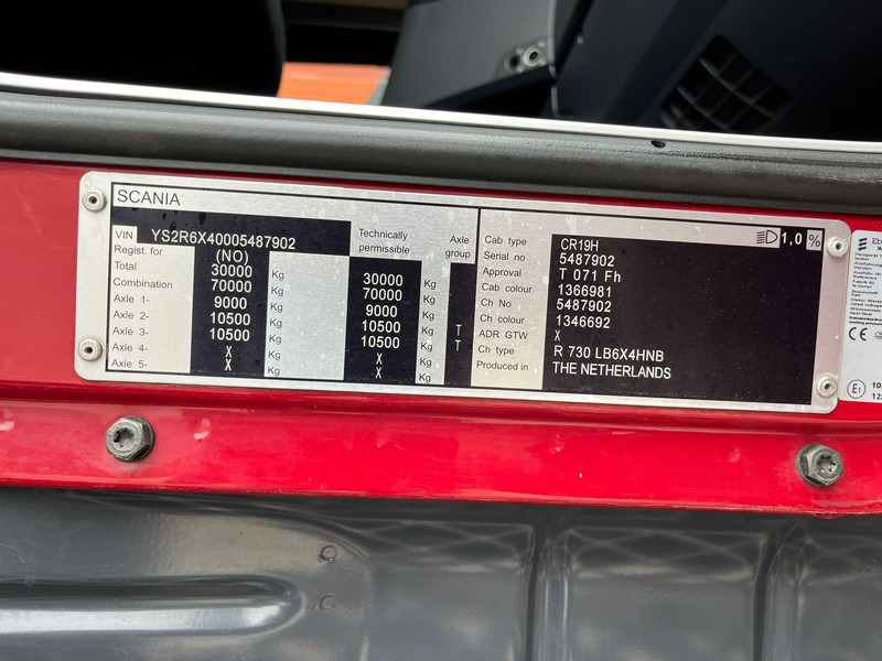 Châssis cabine Scania R 730 6x4 FOR SALE AS CHASSIS / RETARDER / BIG AXLES: photos 20 Châssis cabine Scania R 730 6x4 FOR SALE AS CHASSIS / RETARDER / BIG AXLES: photos 20