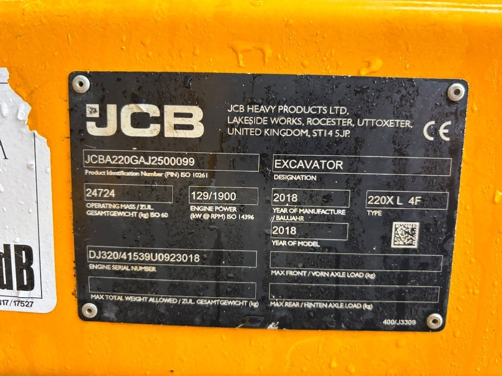 Pelle sur chenille JCB 220 XL 4F -- 220X lc -- 220 X LC: photos 24