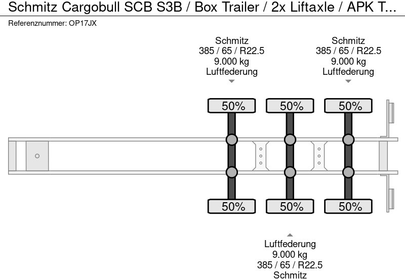 Semi-remorque fourgon Schmitz Cargobull SCB S3B / Box Trailer / 2x Liftaxle / APK TUV 09-26: photos 19 Semi-remorque fourgon Schmitz Cargobull SCB S3B / Box Trailer / 2x Liftaxle / APK TUV 09-26: photos 19