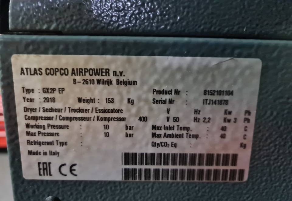 Compresseur d'air Kompresor śrubowy  ATLAS COPCO GX2 2,2 kw: photos 6