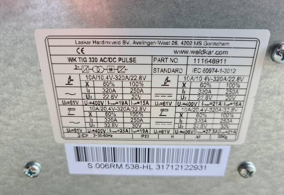 SpawarkaTig WELDKAR WK 320 AC/DC Puls, 320 A - Equipement de soudage: photos 5 SpawarkaTig WELDKAR WK 320 AC/DC Puls, 320 A - Equipement de soudage: photos 5