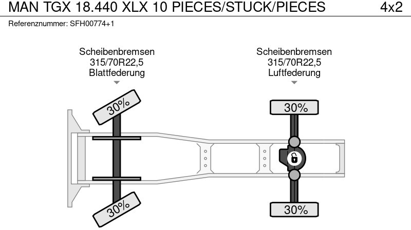 Tracteur routier MAN TGX 18.440 XLX 10 PIECES/STUCK/PIECES: photos 14