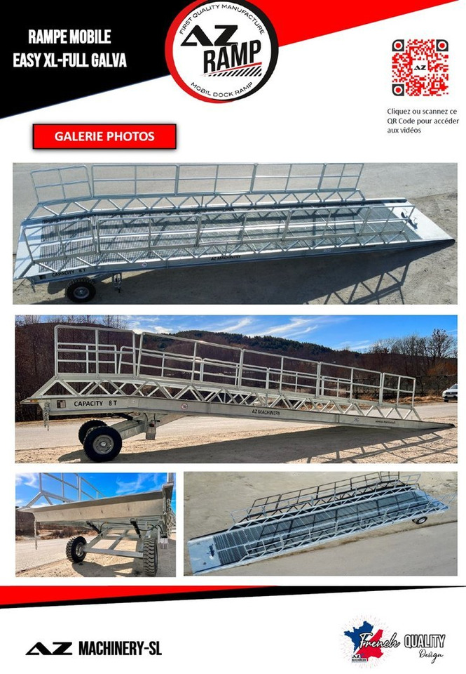 Rampe de chargement neuf AZ RAMP-EASY XL-10 FULL GALVA. WIDE Mobil Galvanizate Loading Ramp With Level Off, 10 t Capacity: photos 9