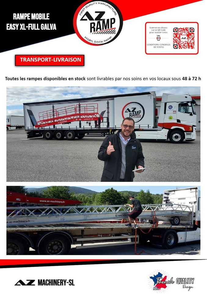 Rampe de chargement neuf AZ RAMP-EASY XL-12 FULL GALVA. WIDE Mobil Galvanizate Loading Ramp With Level Off, 12 t Capacity: photos 11