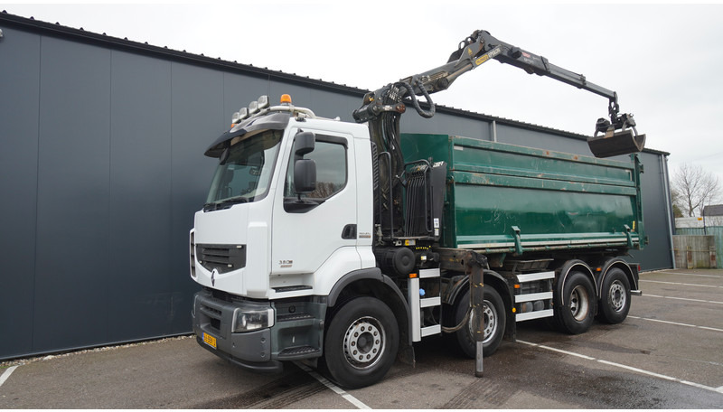 Renault PREMIUM 380 DXI 8X2/6 2 SIDE TIPPER WITH PLFINGER Q 170 Z CRANE.278.200KM - Camion grue: photos 3 Renault PREMIUM 380 DXI 8X2/6 2 SIDE TIPPER WITH PLFINGER Q 170 Z CRANE.278.200KM - Camion grue: photos 3