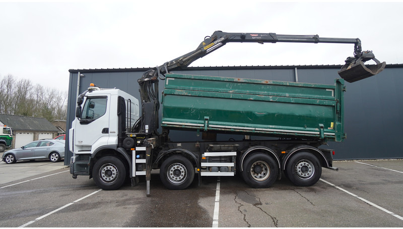 Renault PREMIUM 380 DXI 8X2/6 2 SIDE TIPPER WITH PLFINGER Q 170 Z CRANE.278.200KM - Camion grue: photos 2 Renault PREMIUM 380 DXI 8X2/6 2 SIDE TIPPER WITH PLFINGER Q 170 Z CRANE.278.200KM - Camion grue: photos 2
