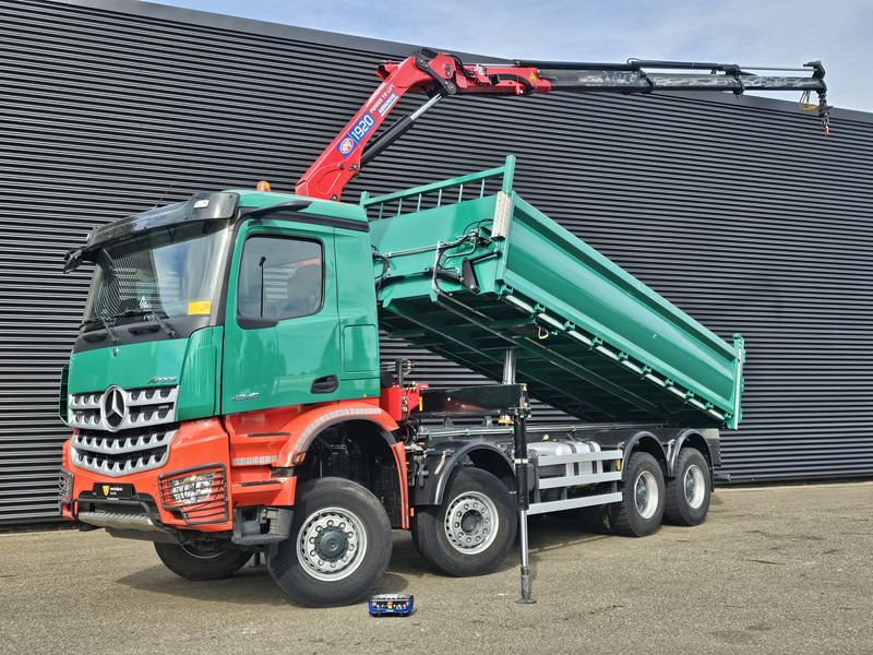 Mercedes-Benz AROCS 4145 / 8X6 / TIPPER + HMF CRANE - Camion grue: photos 1 Mercedes-Benz AROCS 4145 / 8X6 / TIPPER + HMF CRANE - Camion grue: photos 1