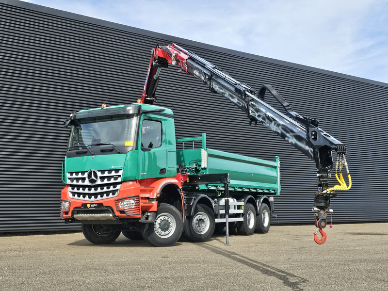 Mercedes-Benz AROCS 4145 / 8X6 / TIPPER + HMF CRANE - Camion grue: photos 2 Mercedes-Benz AROCS 4145 / 8X6 / TIPPER + HMF CRANE - Camion grue: photos 2