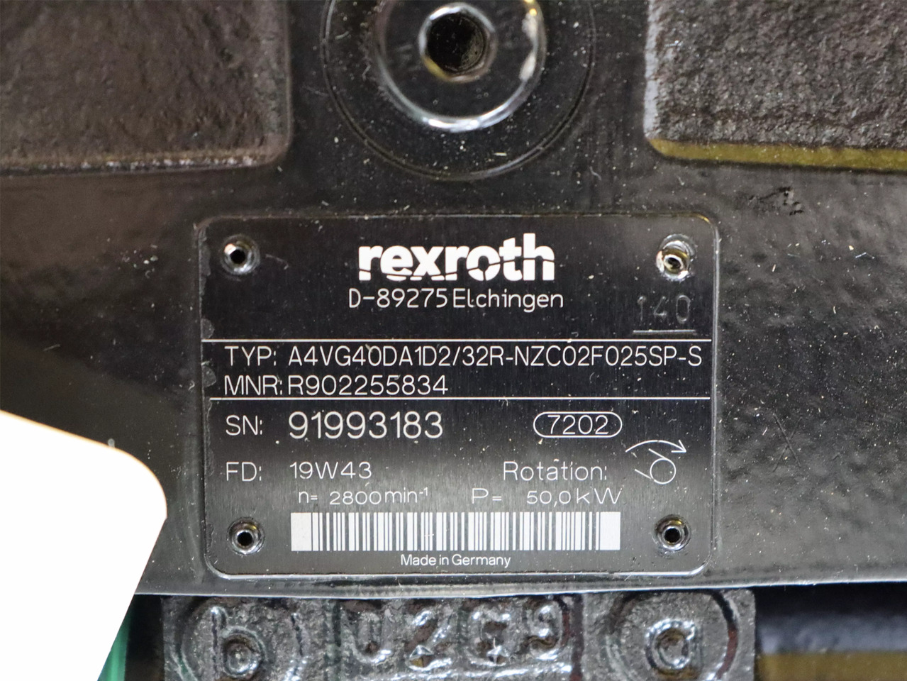 REXROTH A4VG40DA1D2/32R-NZC02F025SP-S - Pompe hydraulique pour Engins de chantier: photos 4 REXROTH A4VG40DA1D2/32R-NZC02F025SP-S - Pompe hydraulique pour Engins de chantier: photos 4
