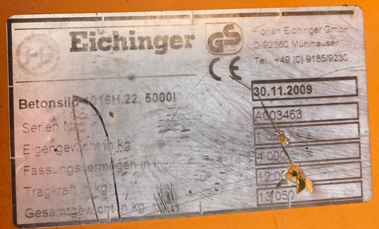 Eichinger concrete silo 1016H.22 - Accessoire pour Matériel de manutention: photos 3 Eichinger concrete silo 1016H.22 - Accessoire pour Matériel de manutention: photos 3