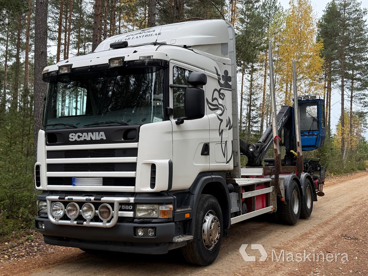 Scania R164GB6X4NA580 Timmerbil Scania R164 580 6x4 - Camion grumier, Camion grue: photos 1 Scania R164GB6X4NA580 Timmerbil Scania R164 580 6x4 - Camion grumier, Camion grue: photos 1