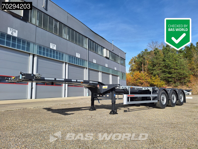 Kässbohrer K.SHG S / 40 - 12 / 27 EU 3 axles NEW! Front – Middle – Rear Extendable Container Chassis - Semi-remorque rideaux coulissants: photos 2 Kässbohrer K.SHG S / 40 - 12 / 27 EU 3 axles NEW! Front – Middle – Rear Extendable Container Chassis - Semi-remorque rideaux coulissants: photos 2