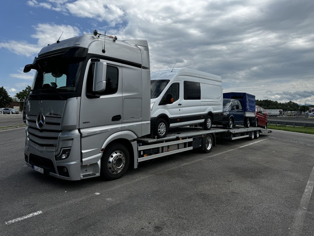 Mercedes-Benz Actros L 1851 FVG Autotransporter + Hänger - Camion porte-voitures: photos 2 Mercedes-Benz Actros L 1851 FVG Autotransporter + Hänger - Camion porte-voitures: photos 2