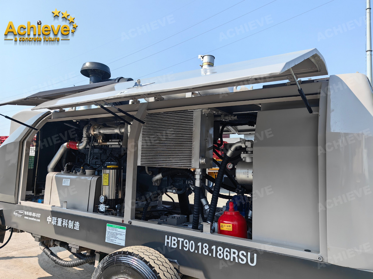 Pompe à béton stationnaire Zoomlion 2022 Zoomlion HBT 90.18.186RSU hydraulic Concrete Trailer Pump in China【ACHIEVE】TOP CONDITION!!!: photos 14