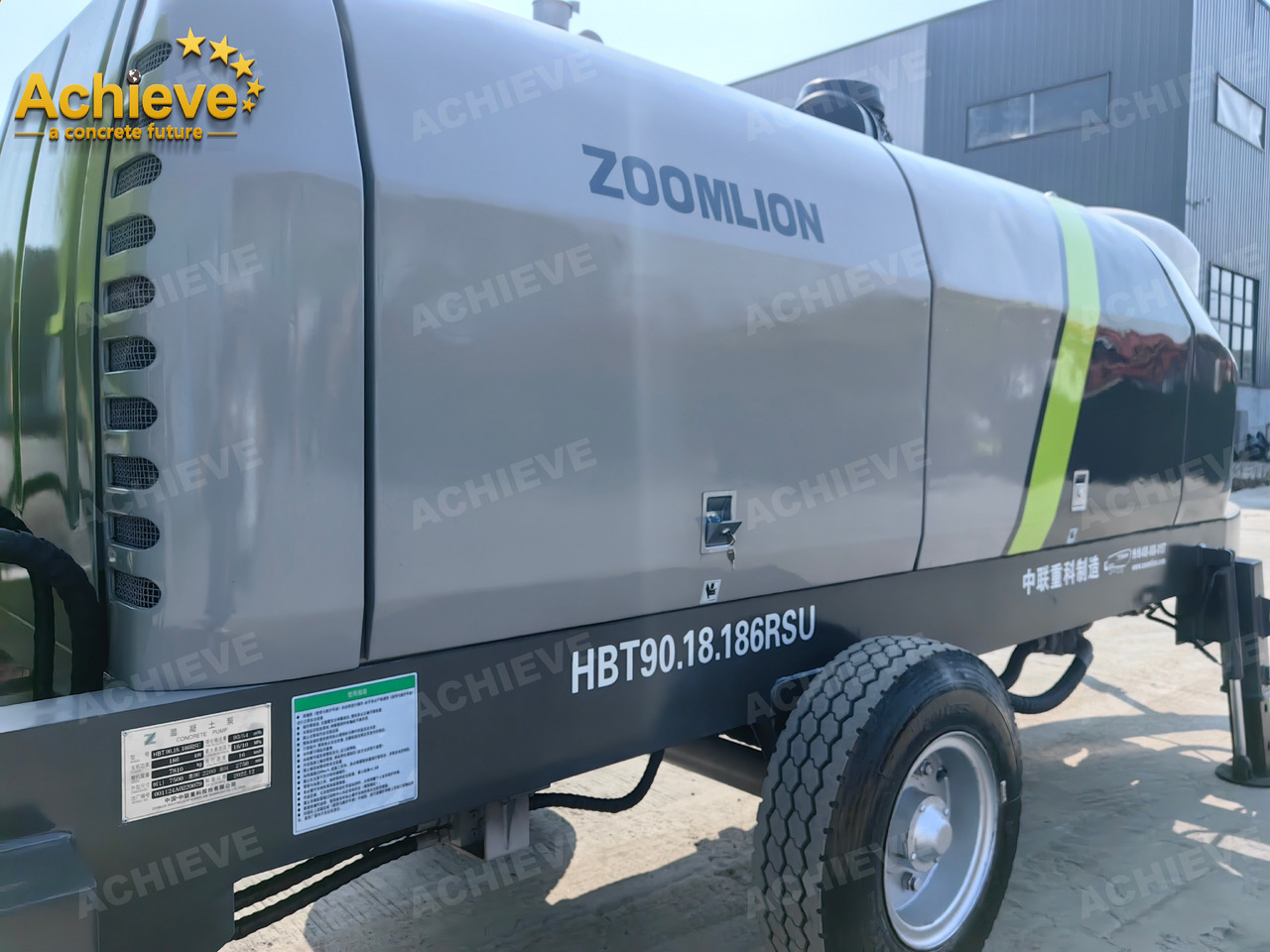 Pompe à béton stationnaire Zoomlion 2022 Zoomlion HBT 90.18.186RSU hydraulic Concrete Trailer Pump in China【ACHIEVE】TOP CONDITION!!!: photos 12