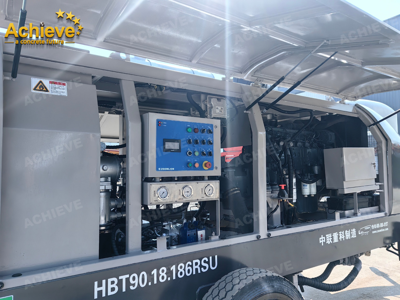 Pompe à béton stationnaire Zoomlion 2022 Zoomlion HBT 90.18.186RSU hydraulic Concrete Trailer Pump in China【ACHIEVE】TOP CONDITION!!!: photos 17